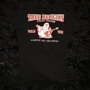 True Religion Buddha Black V Neck T Shirt